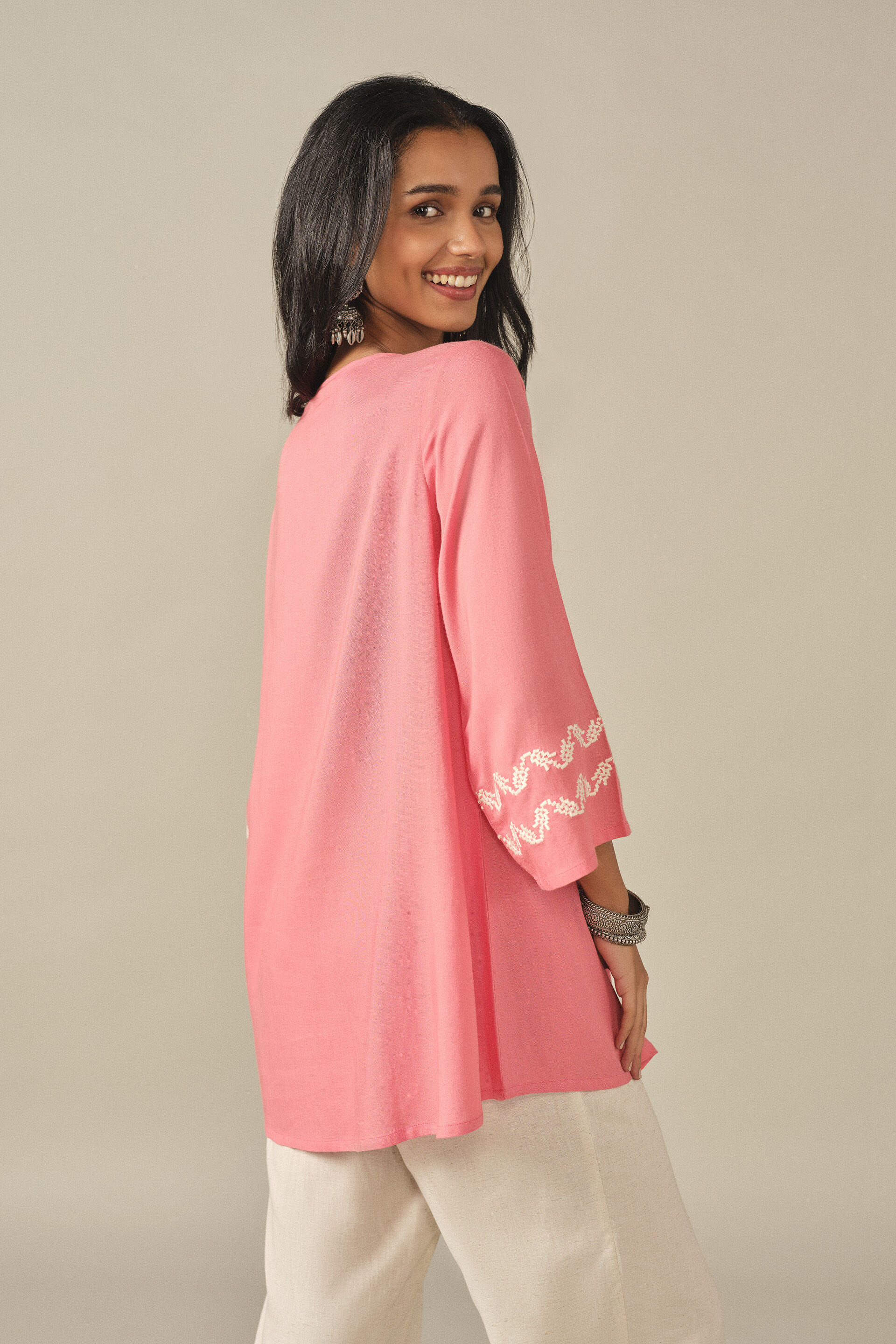 A-line Tunic in Pink, Pink, image 6